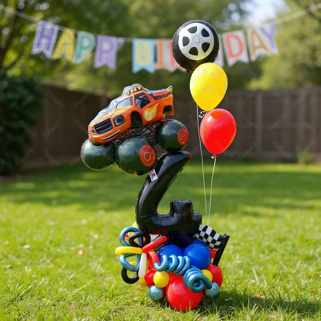 42 Piezas de Decoración para Fiesta de Cumpleaños con Temática de Blaze Monster, Artículos para Baby Shower, Globos de Helio, Revelación de Género