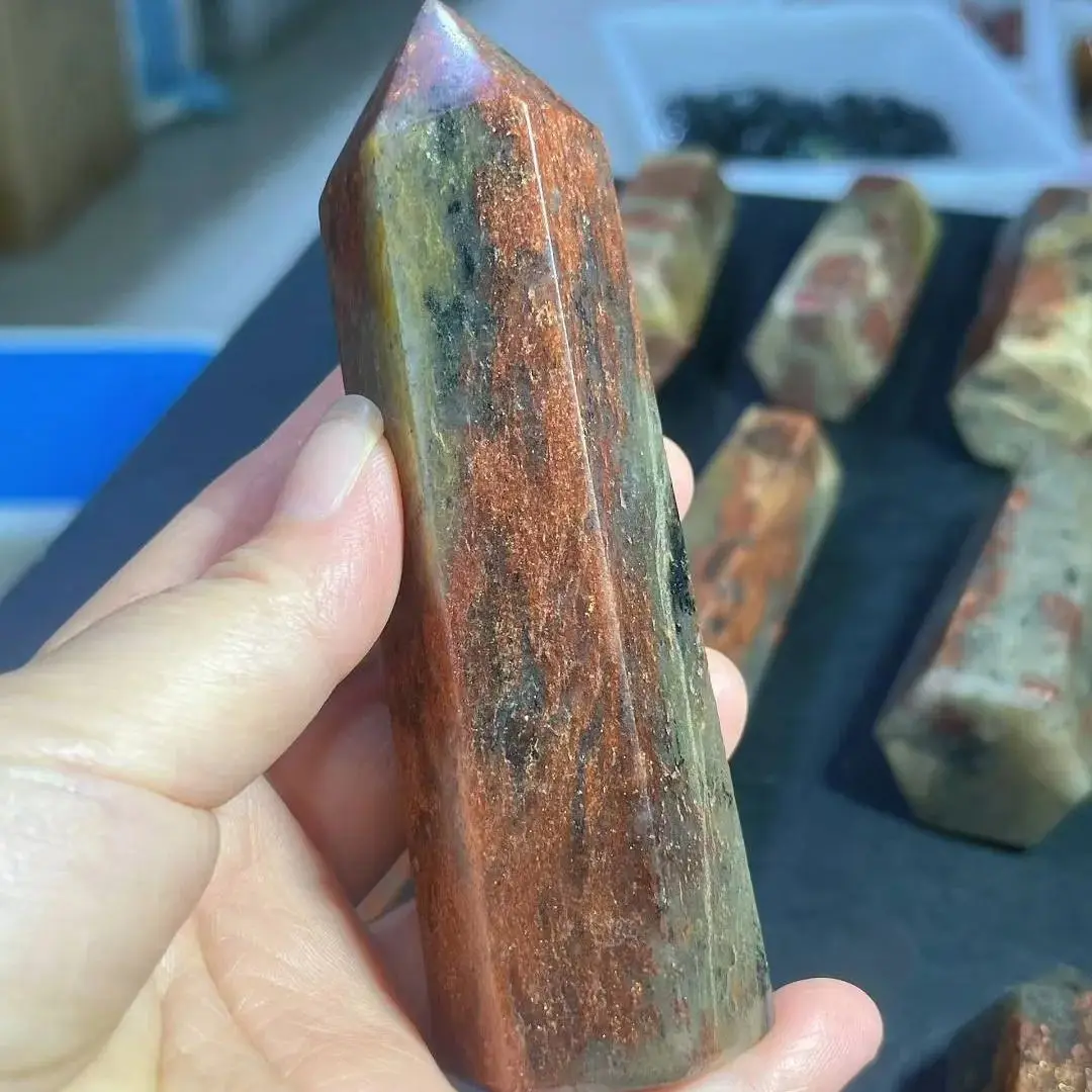 New Crystals Products Madagascar Natural Golden Sun Wands Yellow Sunstone Minerals Point Gemstones Decorative Tower Collections