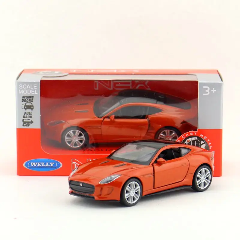 WELLY 1:36 JAGUAR F-Type Coupe original with drive pull back flip model car car car car model car model toy car Collect gift B39