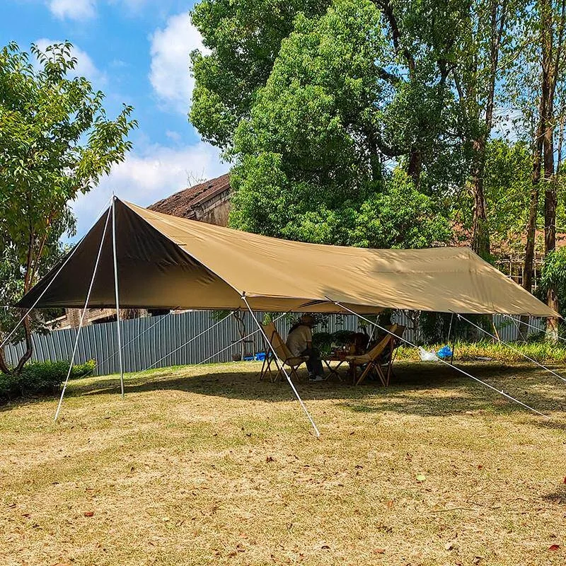 Large Waterproof Sun Shade Tarp UV Block Camping Canopy Custom Size Rainproof Awning for Outdoor Backyard Beach Picnic Thickened