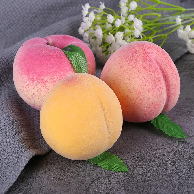 Simulation Bubble Peach Fruit Model, Table Display, Food Toys, Plastic Crafts, Ornament Props, Home Decoration, 2 Pcs, Lot