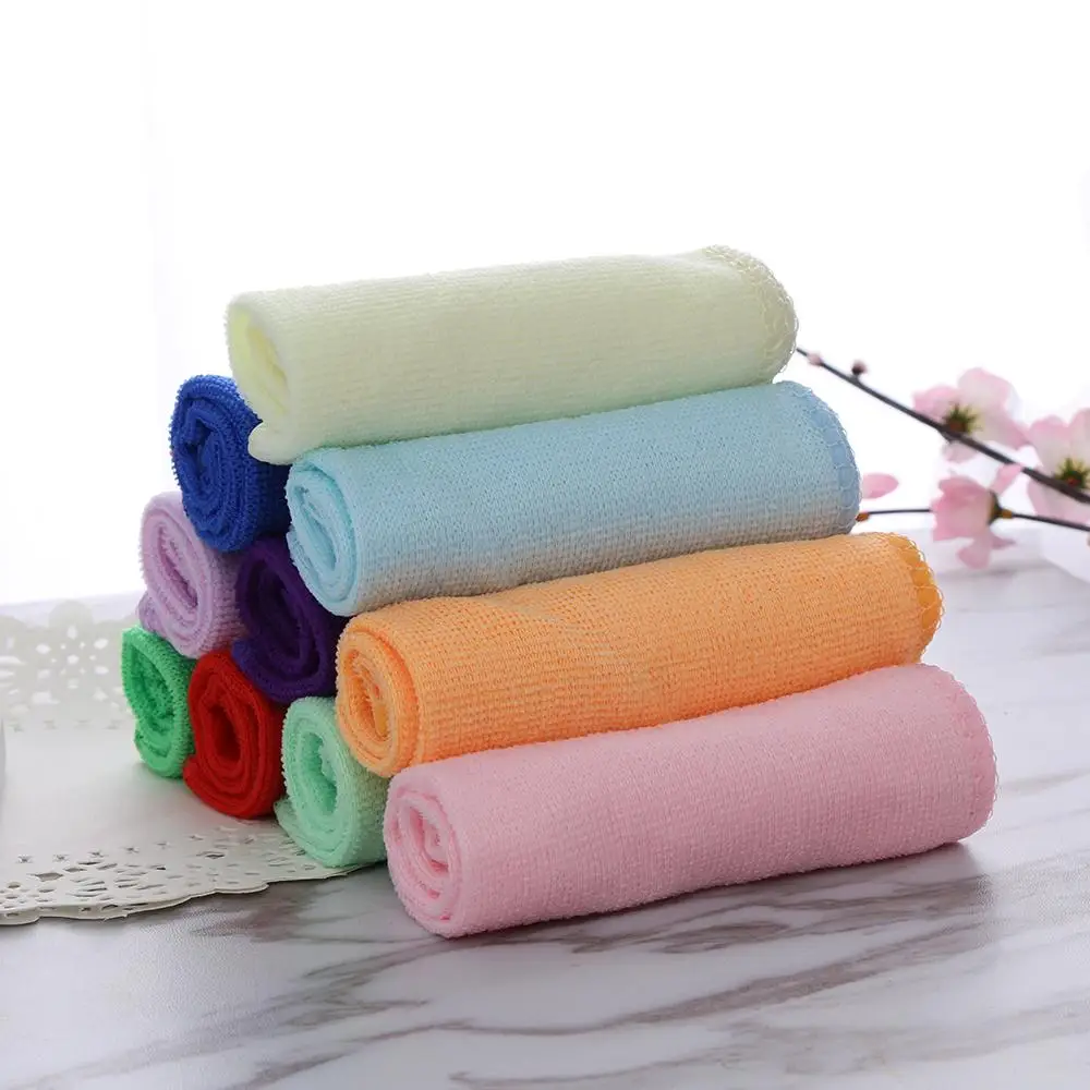 5/10pcs Candy Color Hand Towels 25x25cm Soothing Cotton Face Towel Cleaning Wash Cloth