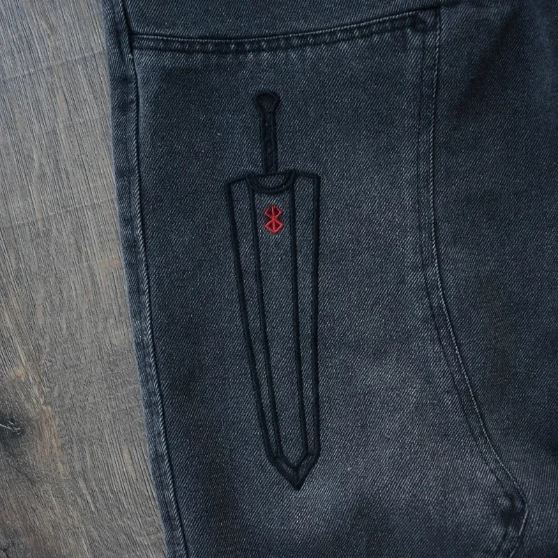 2025 Y2k الأمريكية Harajuku خمر فضفاض الرجال والنساء الشارع الشهير الهيب هوب القوطية التطريز الدينيم الجينز موضة بنطال ذو قصة أرجل واسعة