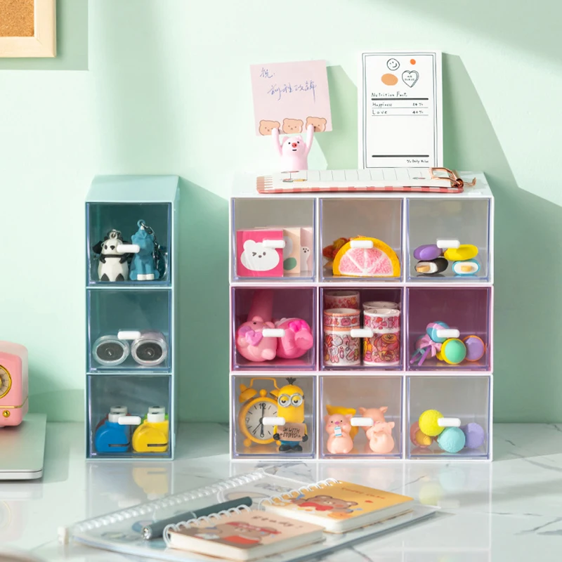 

Настольный канцелярский ящик для хранения мелочей, пыленепроницаемый держатель для ручек, многофункциональная коробка для хранения косметики, Настольный Органайзер