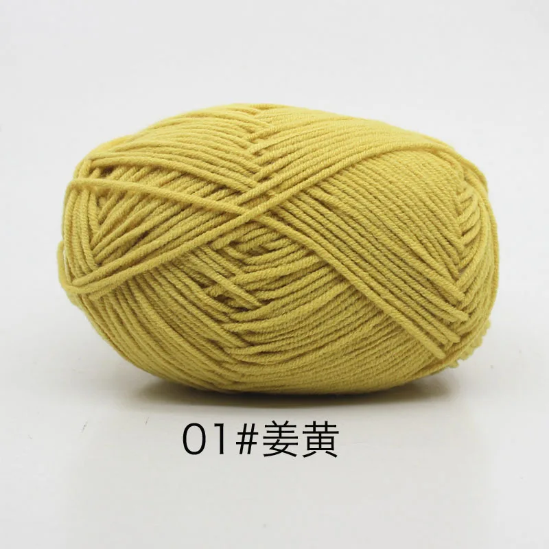 40-50 g/set 4ply Melk Katoen (80%) Breigaren Handwerken Geverfd Lanas Voor Gehaakte Ambachtelijke Trui Hoed Poppen tegen Lage Prijs
