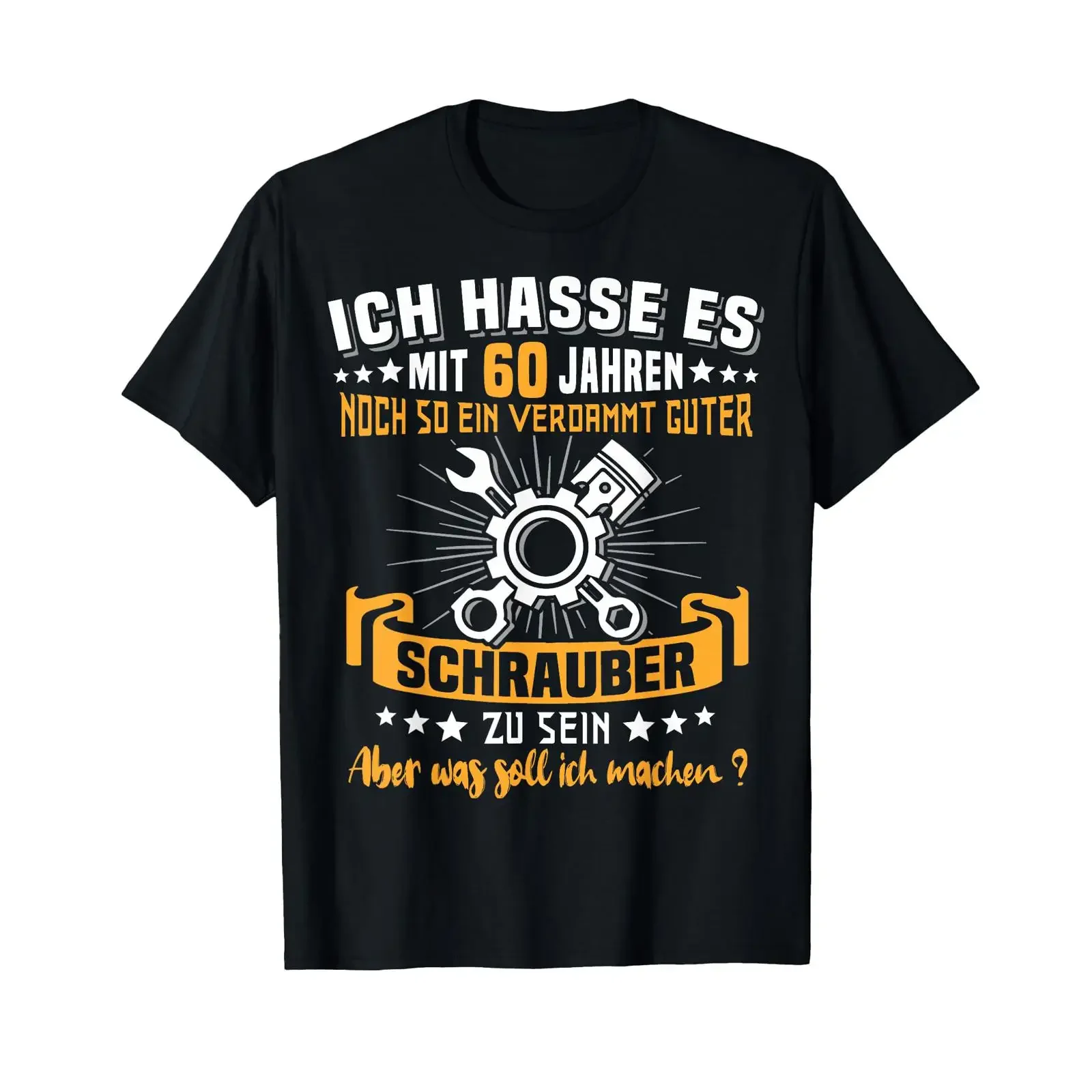 60 Years Screws Car Screwdriver 60th Birthday T Shirt black s vintage Washed Casual graphic designer clothes Unisex Slightly