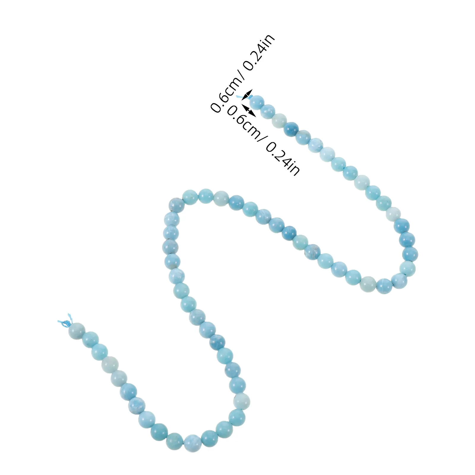 Polished Larimar Beads For Jewelry Making Bracelet Making Diy Beading Chain Blue Round Stone Beads With Natural Sea Wave Pattern