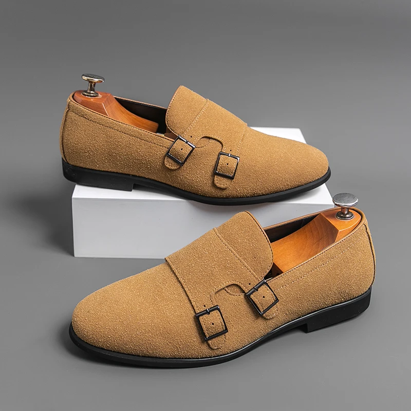 

Men Casual Business Loafers British One-foot Lightweight Comfortable Fashionable Button-up Office Shoes Gentleman's Shoes Men