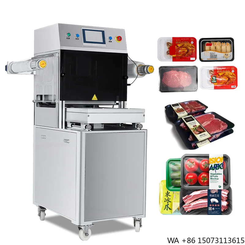 DZ-360 Vertical MAP Vacuum Food Tray Sealer Fresh Meat Tray Modified Atmosphere Packing  with Pouch Packaging Type