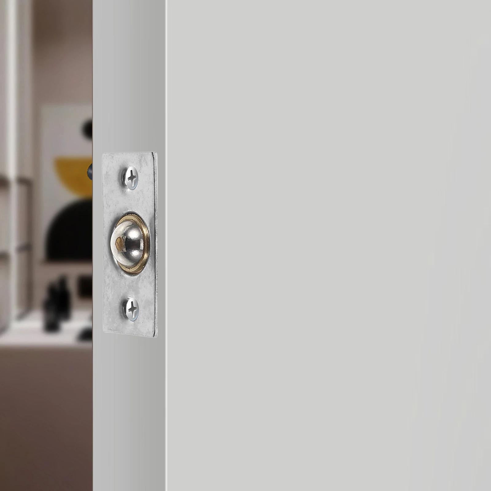 

4Sets Stainless Steel Adjustable Ball Catch Closet Door Catch Strike Plate Invisible Design Durable Silent Close Home Office
