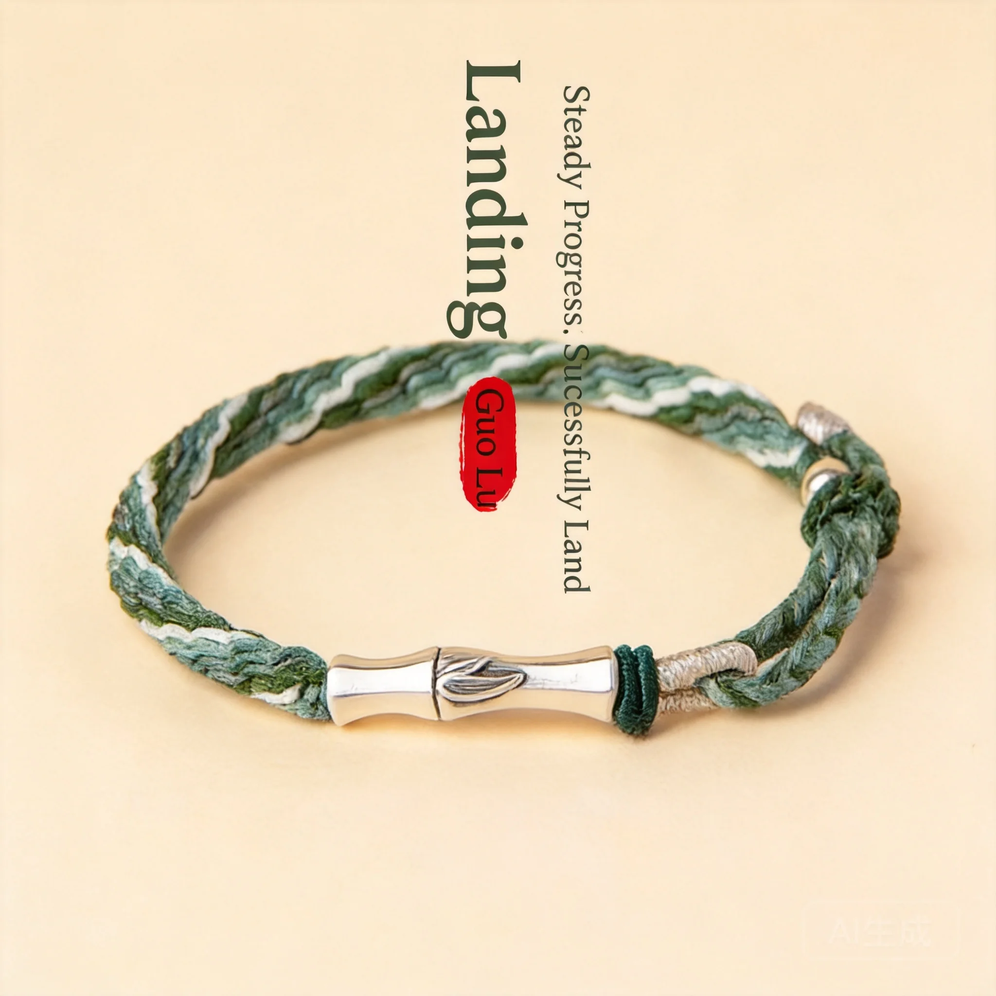 Pulsera trenzada con nudo de bambú de plata de ley 999 estilo chino, buena fortuna, bendición, éxito en los exámenes, para parejas, estudiantes, ajustable