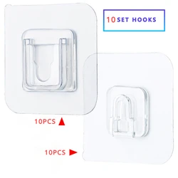 Double-Sided Adhesive Wall Hooks Hanger Strong Transparent Hooks Suction Cup Sucker Wall Storage Holder For Kitchen Bathroom