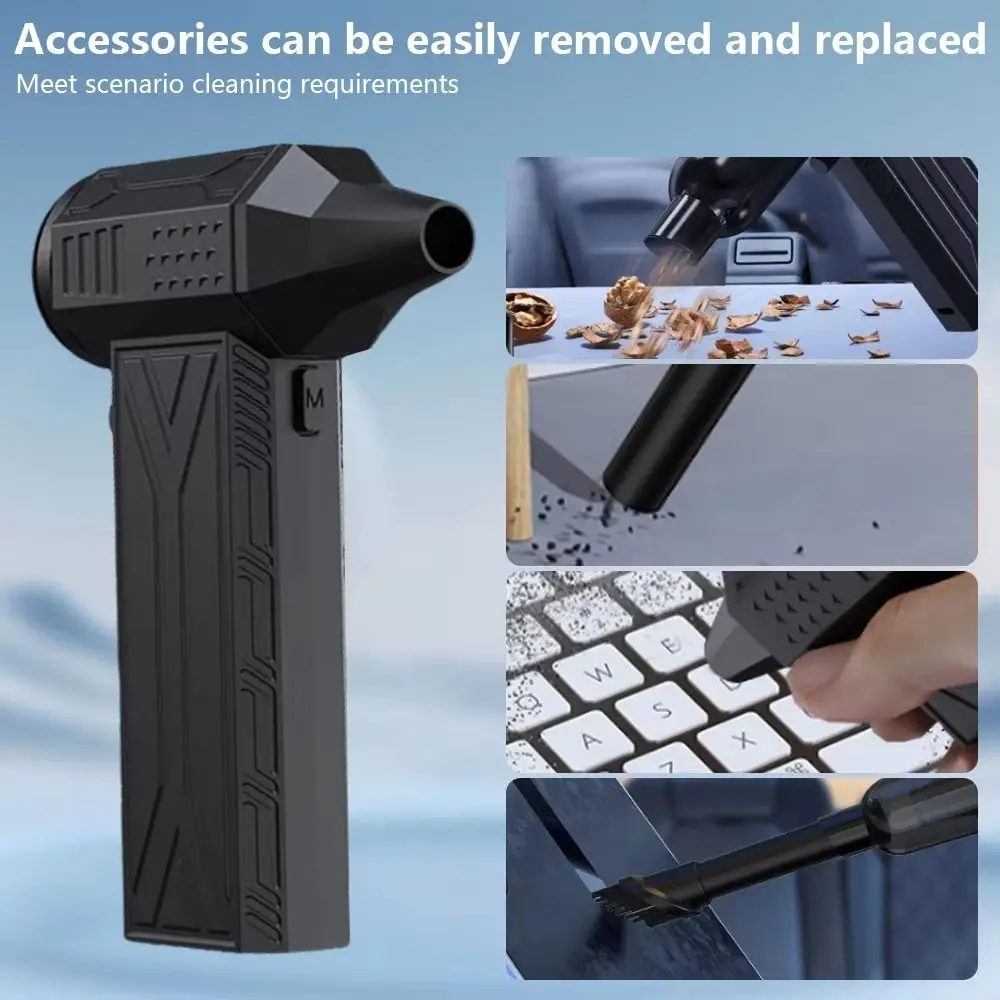 محرك بدون فرشاة توربو مروحة عنيفة 200 وات 52 متر/الثانية منفاخ هواء قوي قابل لإعادة الشحن من النوع C شحن منفضة هواء كهربائية تهب الثلج