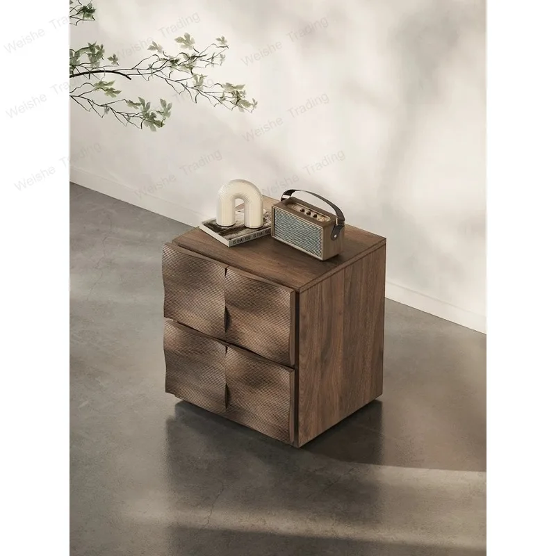 Minimalist bedside table, retro ripple cabinet, walnut dining side cabinet, startling home TV cabinet