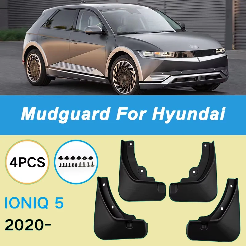

For Hyundai ioniq 5 2020-2024 Automotive Mudguard Waterproof Prevent Mud Splashing Car Mud Flaps Fender Trim 4pcs Accessories