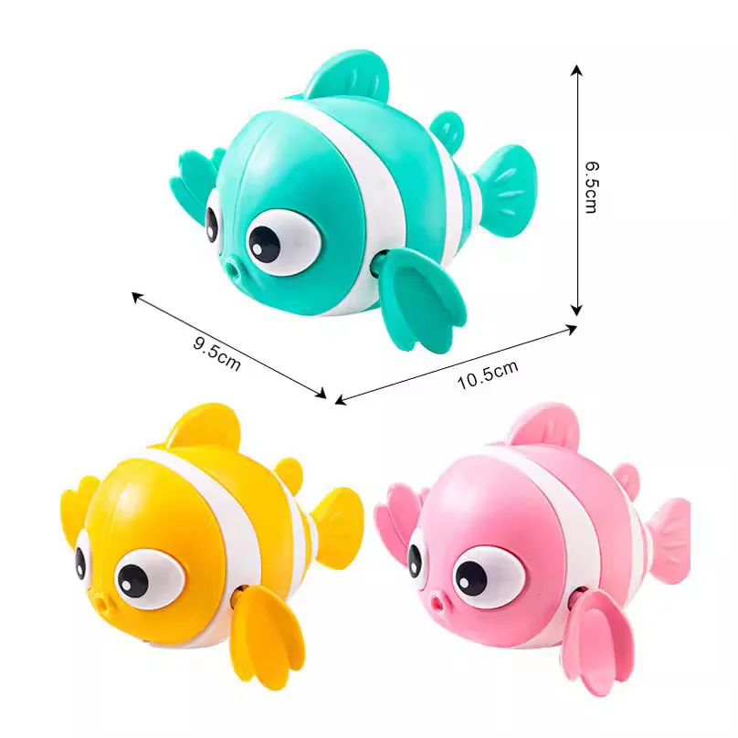 ของเล่นเด็กน้ํา CHAIN Clockwork น่ารักการ์ตูนสัตว์ Clownfish ทารกว่ายน้ําสัตว์ Wound-Up เด็กชายหาดน้ําของเล่นอาบน้ําเด็ก