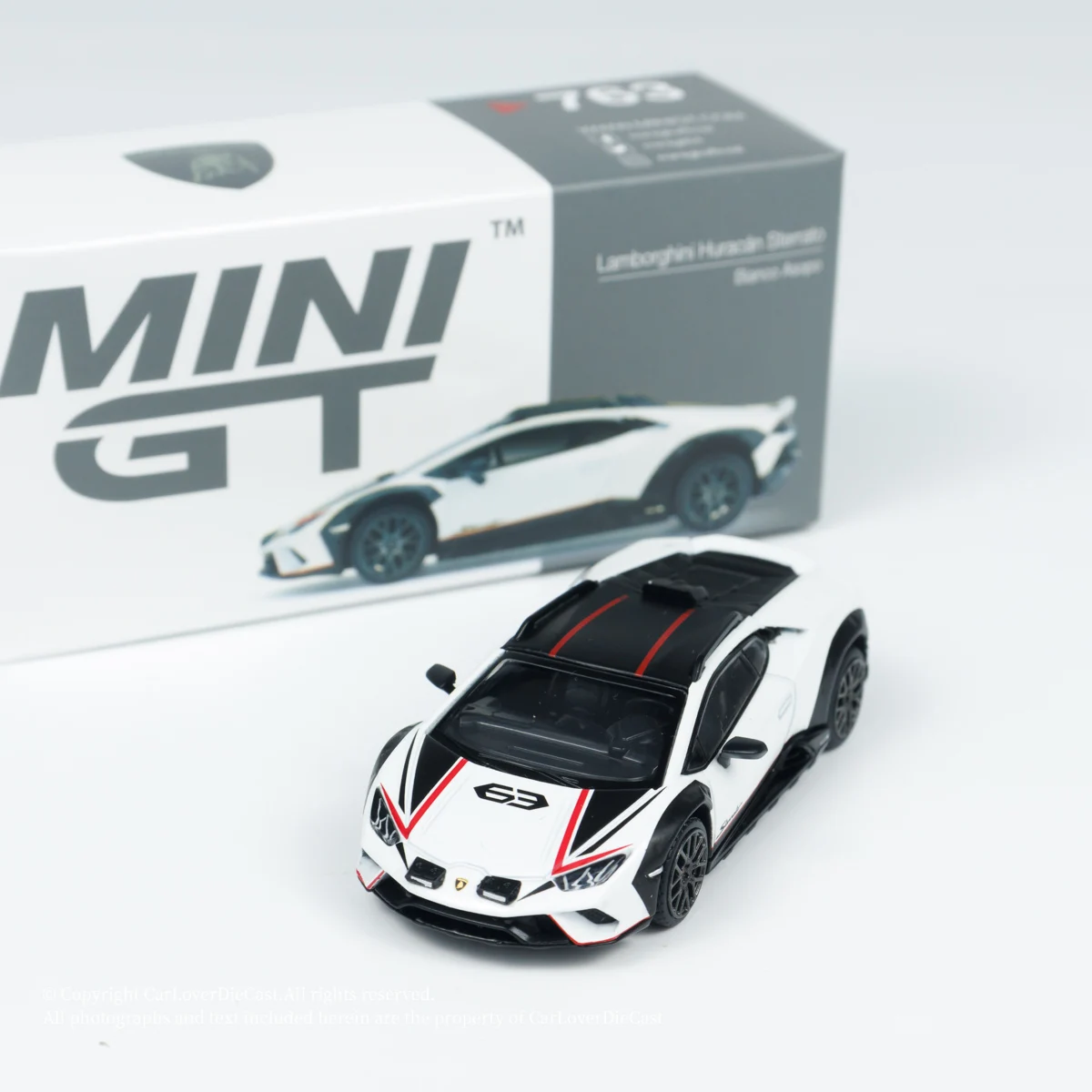 MINIGT 1:64 Huracán Sterrato Bianco Asopo  Diecast Model Car