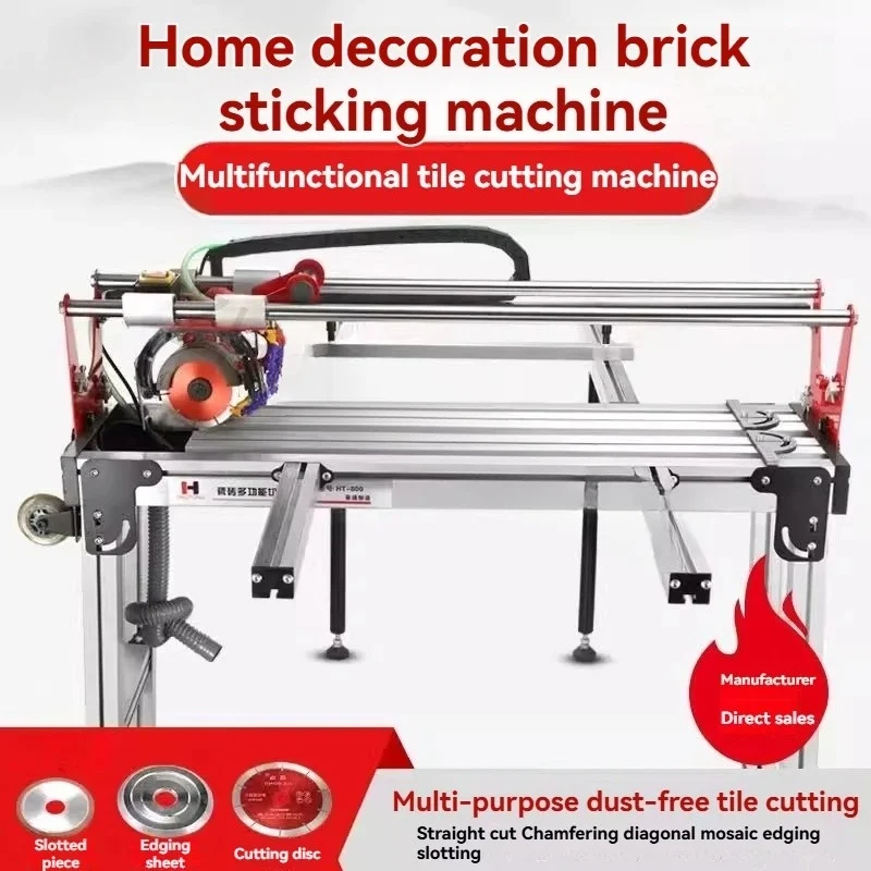 Tile cutting and beveling machine, manual cutting stroke 850mm, equipped with water jet microcrystalline cutting.