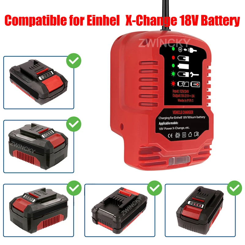 DC 12V/24V Li-Ionen-Akku Mini Kompaktes Autoladegerät Zigarettenanzünder-Stecker mit LED für Makita/Dewalt/Milwaukee/Bosch/Einhell 18V – Detail 10