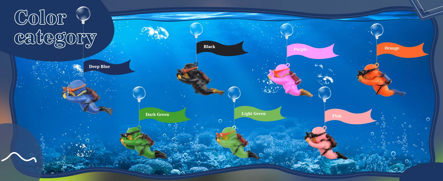 Blaue Taucher-Figuren-Set Kreative Schwimmende Ornamente für Aquarium Unterwasser-Szenerie Bodendekoration für Aquarien – Detail 6