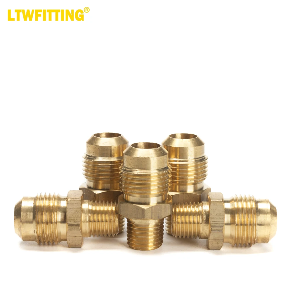 

LTWFITTING Brass Flare 1/2" OD x 1/4" Male NPT Connector Tube Fitting(pack of 5)