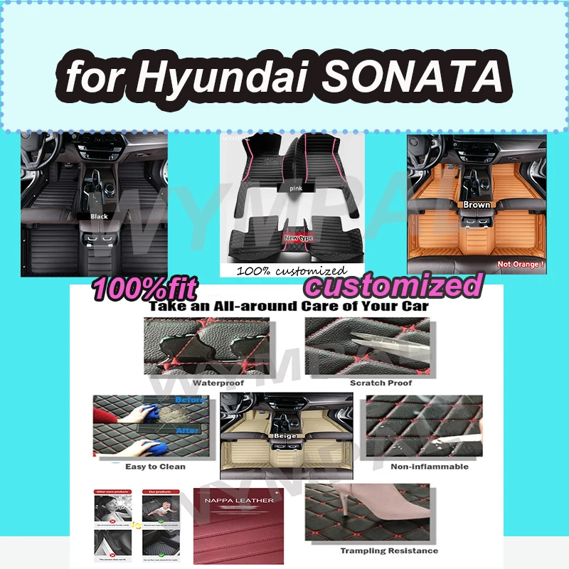 

Роскошные автомобильные коврики из искусственной кожи на заказ для Hyundai SONATA 2015-2018