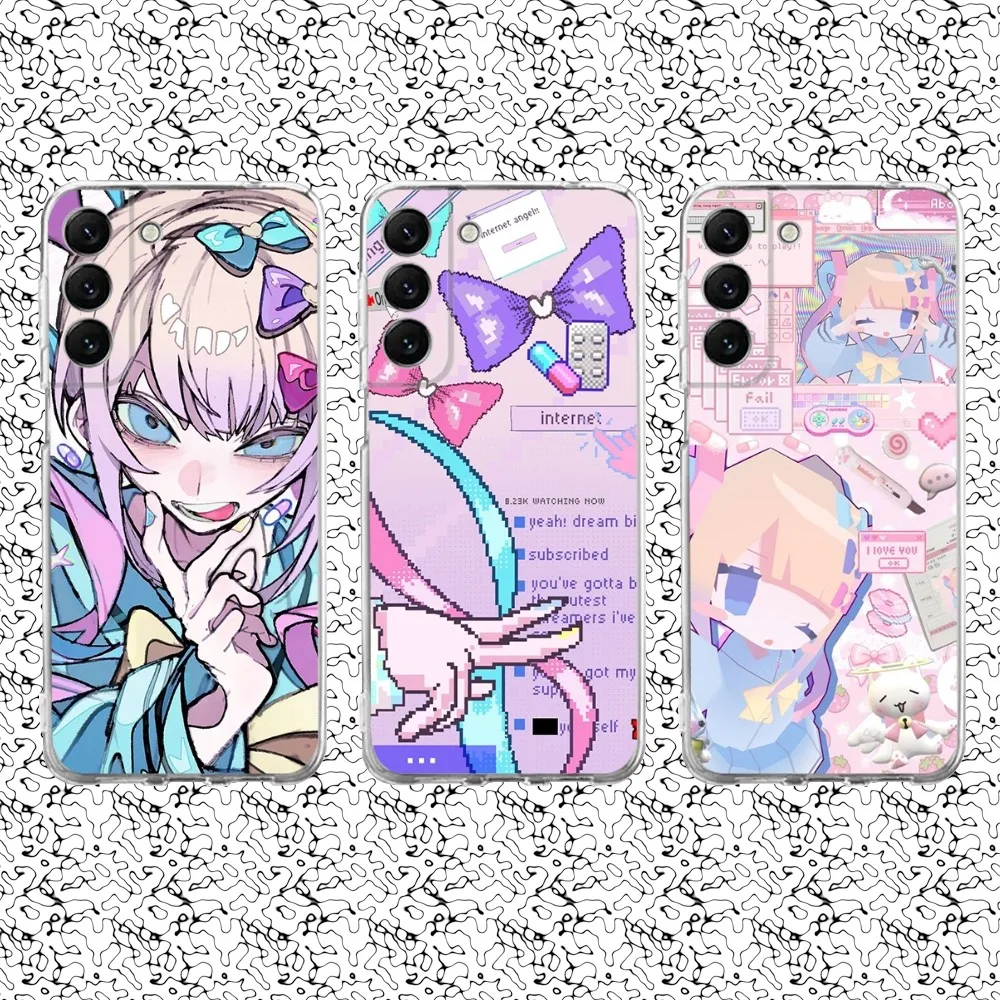 NEEDY GIRL OVERDOSE kAngel Phone Case Silicone For Samsung S30,23,21,22,20 FE lite,S10,9,PIus Note20ultra Soft Transparent