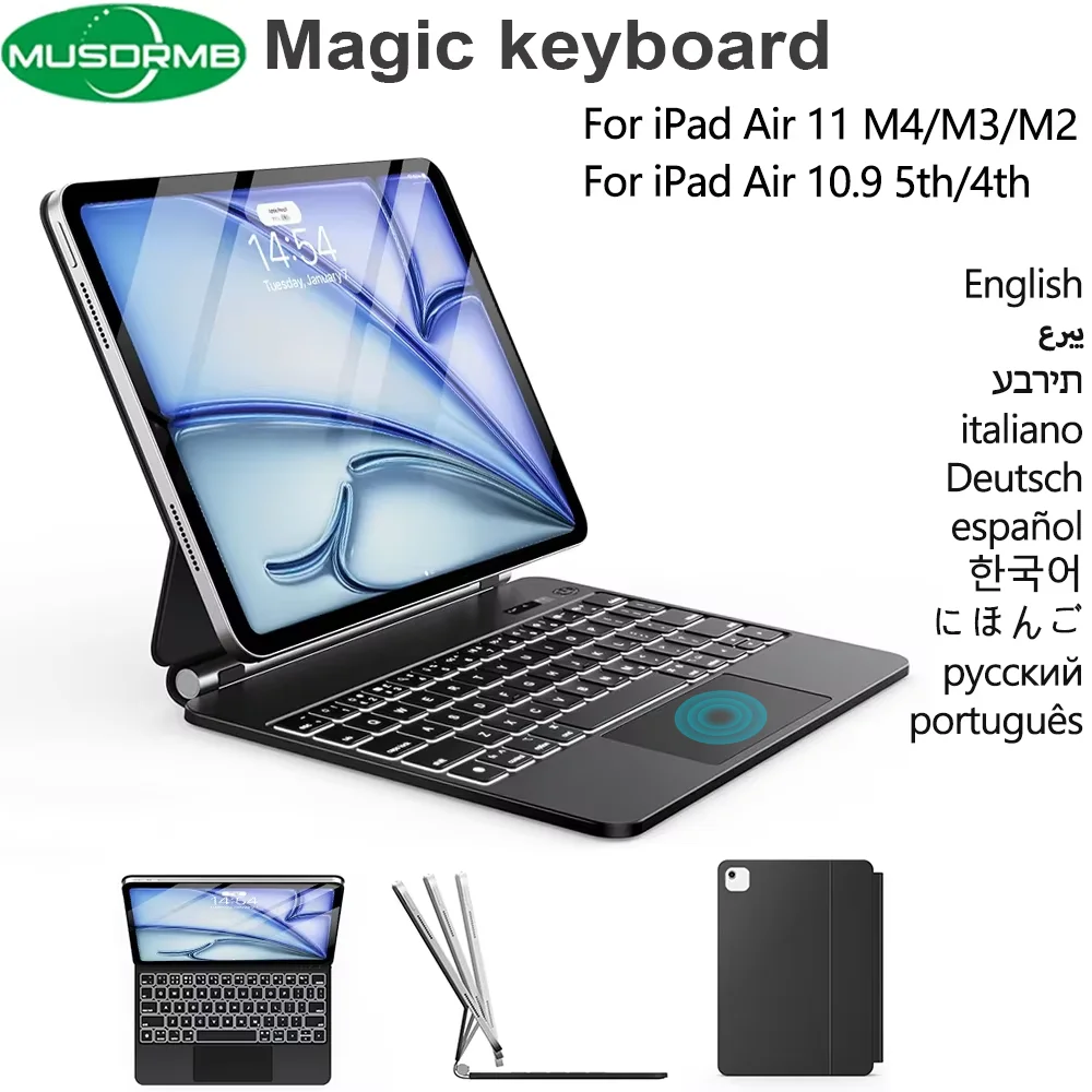 Magic Keyboard for iPad Air 11 M4 2026/ M3 2025/M2 2024 Case Keyboard for iPad Air 4th 5th Generation 10.9 Folio Smart Cover