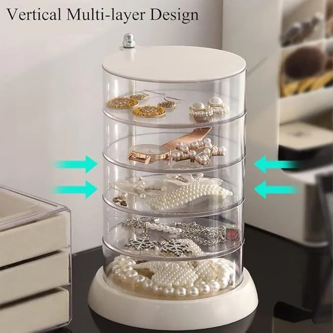 2026 New Jewelry Storage Box Multi layer Rotating Earrings, Earrings, Hairpins, Headpieces, Headbands, Simple Transparent Box