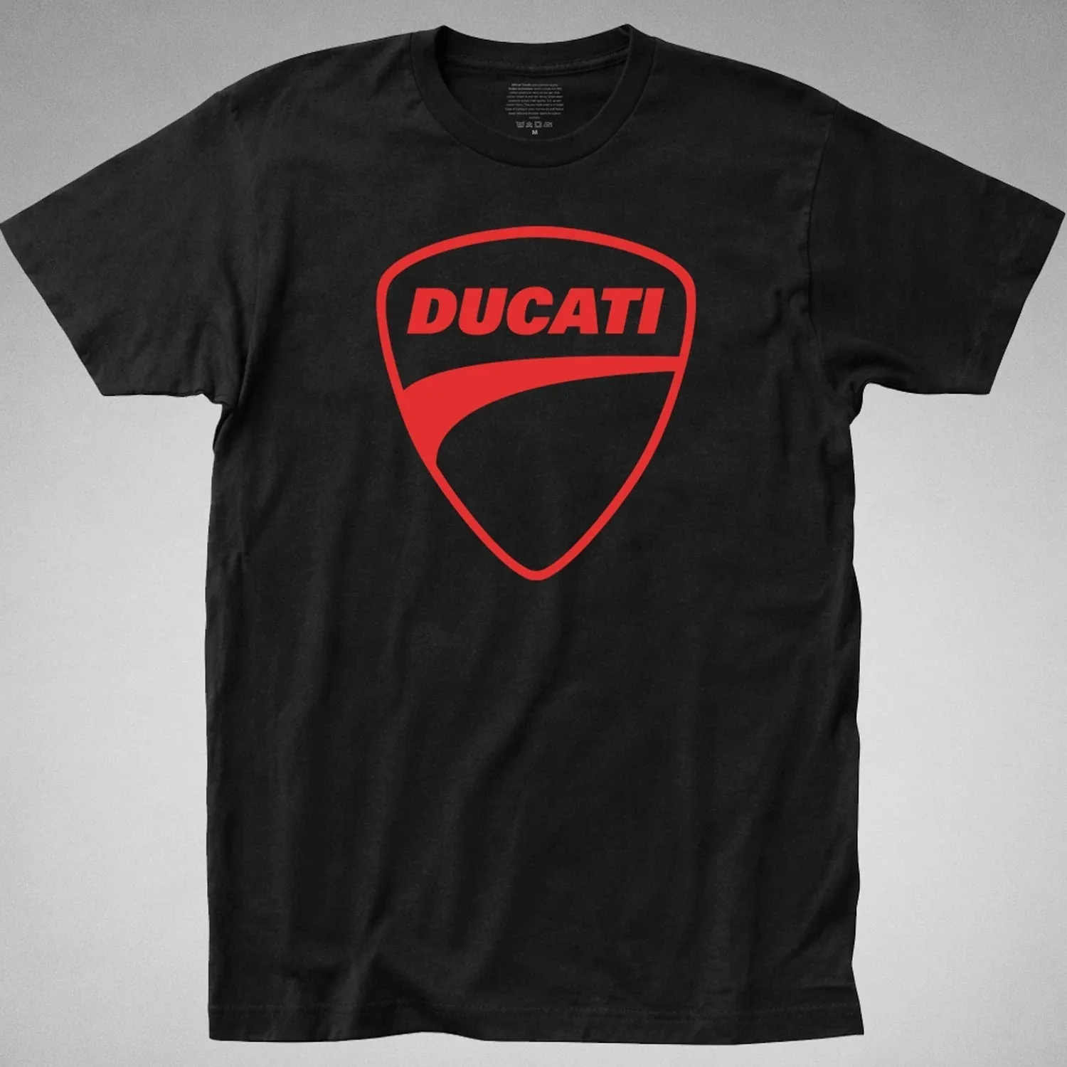 Men's Motorcycle Shield Logo Print Crew Neck T-shirt, Biker Style Short Sleeve Casual Streetwear Tee