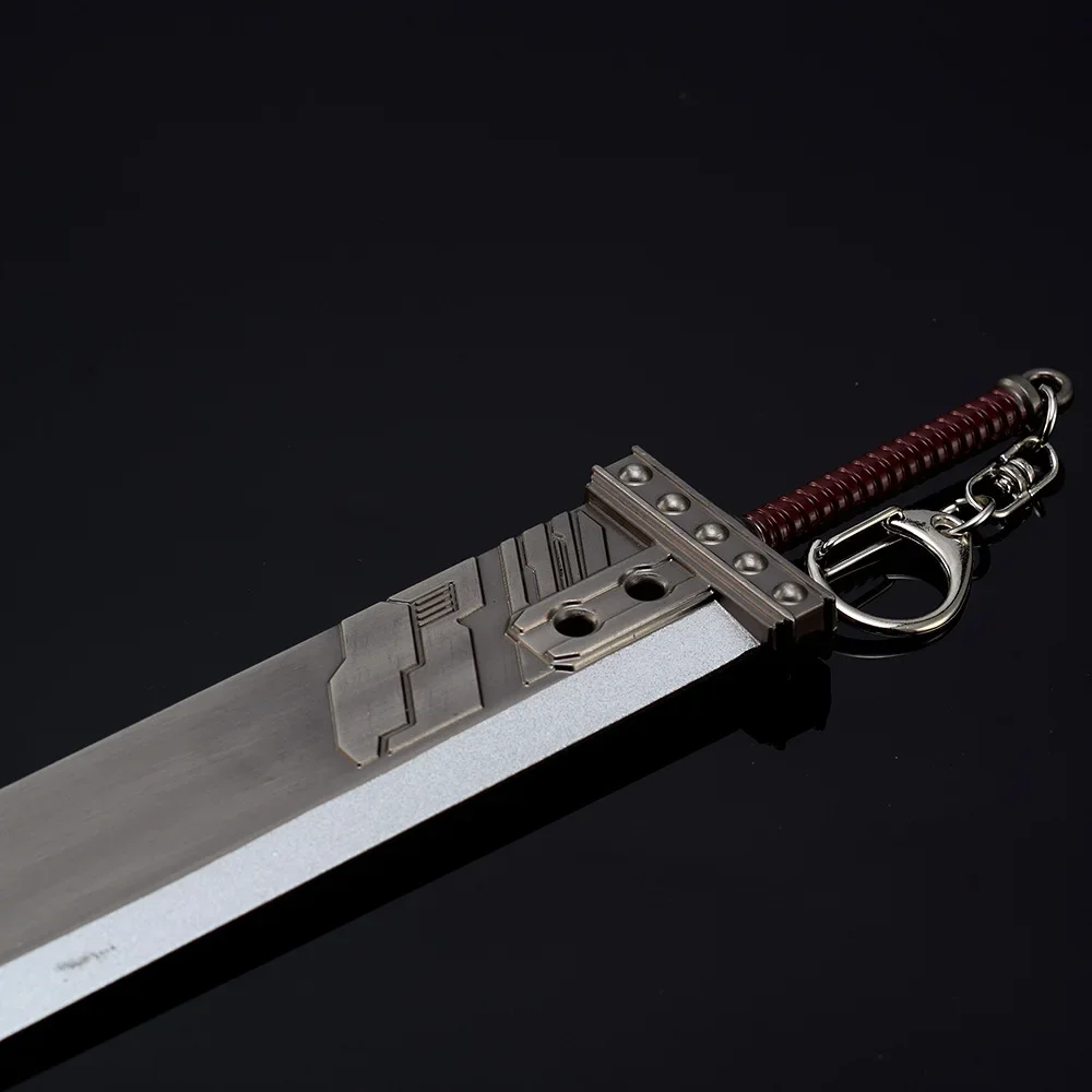 22cm Buster Weapon Keychain Cloud Strife Game Peripherals Metal Samurai Sword Weapon Model Decoration Ornament Crafts Gifts Toys