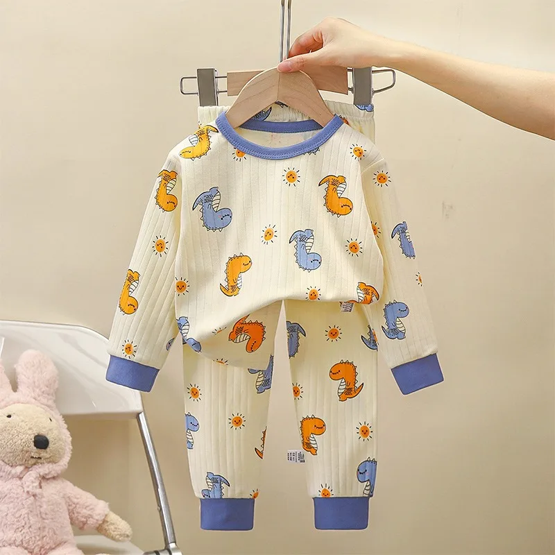 New Children Autumn Underwear Set Boys Girls Kids Autumn Tops Bottoms Baby Home Pajamas Student Casual Shirt Toddler Loungewear