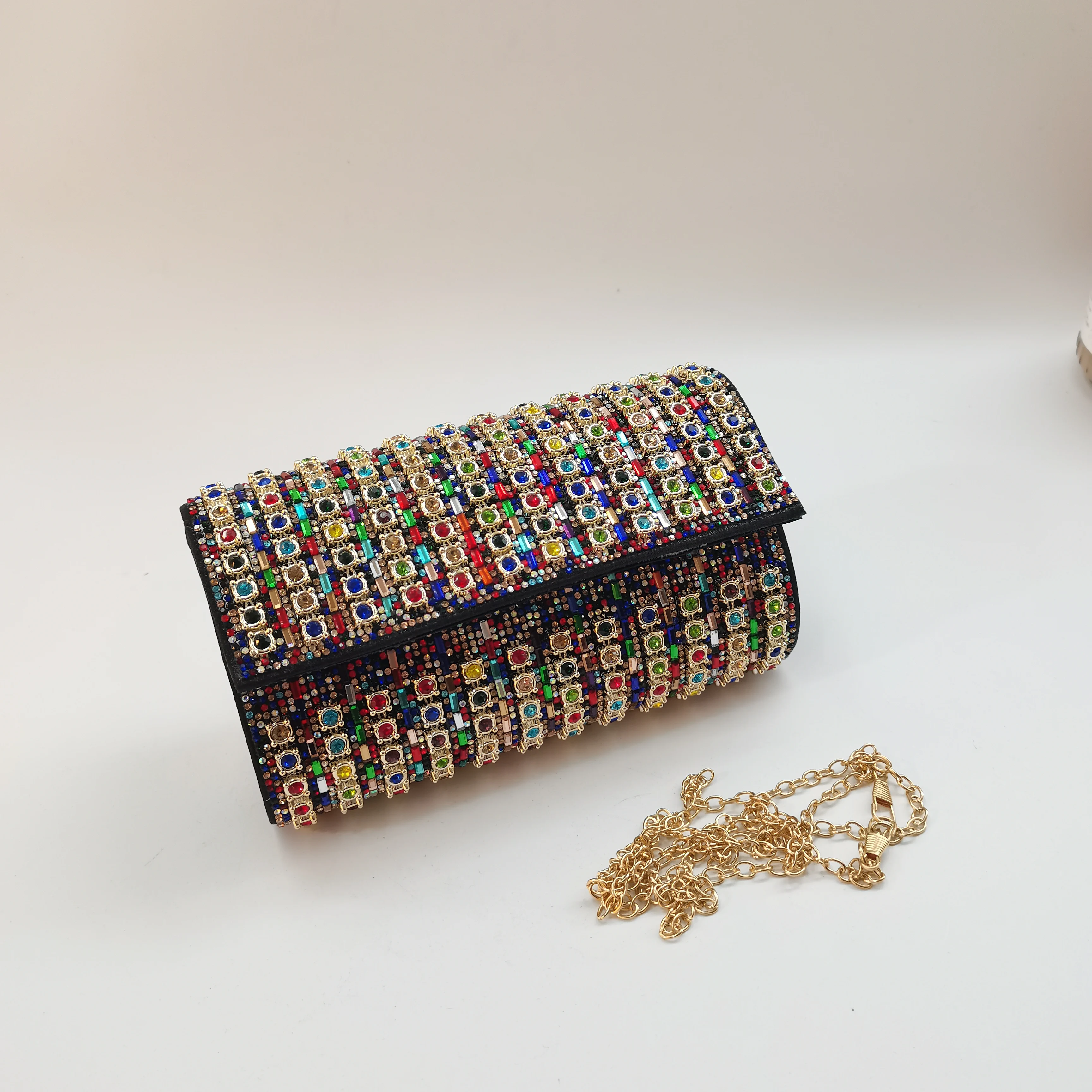 2026 Latest New Women Multi Color Clutch Bag Luxury Designer Rhinestone Crossbody Bag  Fashionable ​Chain Evening Bag F6-202-1