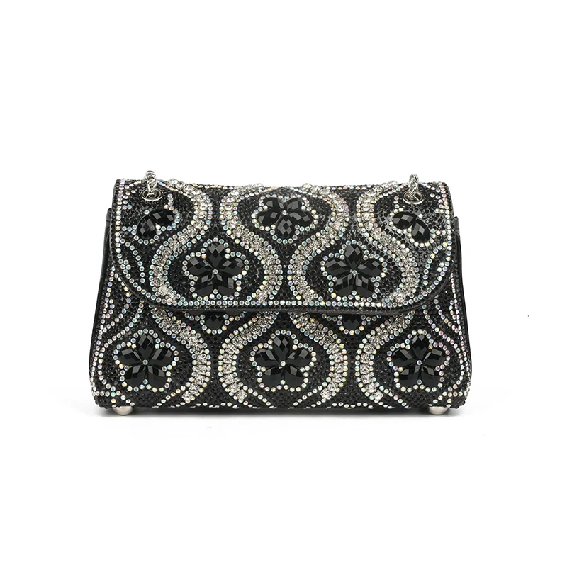 

Creative Diamond-Encrusted Chain Bag High-Quality Full Diamond Advanced Texture Diamond-Encrusted Chain Clutch Evening Bag