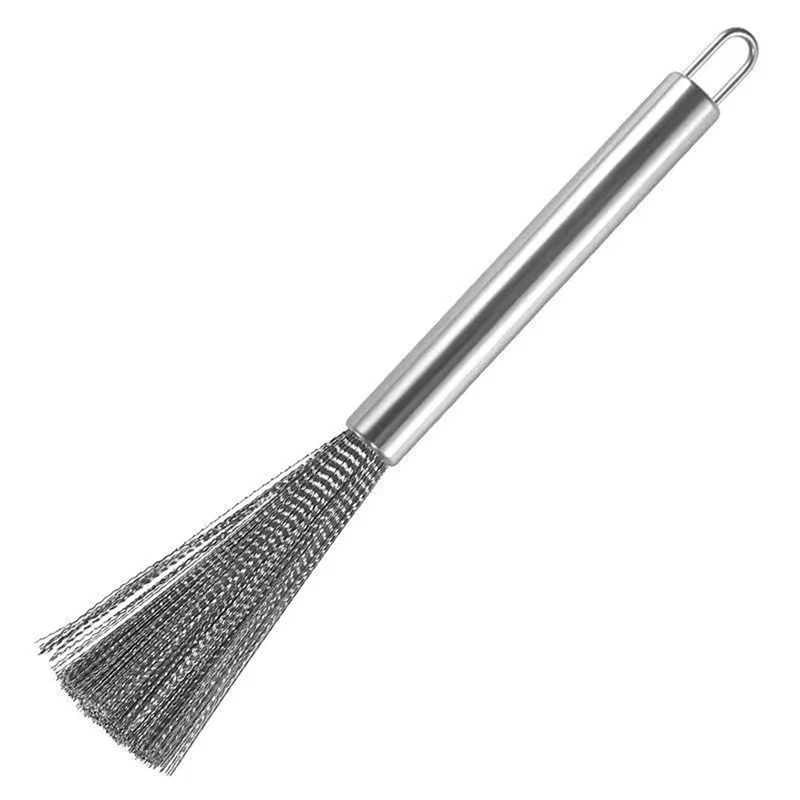 Kitchen Stainless Steel Wire G6 Scrub Brush, Non-Slip Handle With Hang Hook for Dish Pot Stove Plate Cleaning