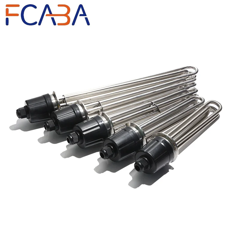 FCABA 63mm Triangle Flange Heater 304SUS 220/380V Immersion Water Heating Element 3/4.5/6/9/12KW for Water boiler/hot water tank