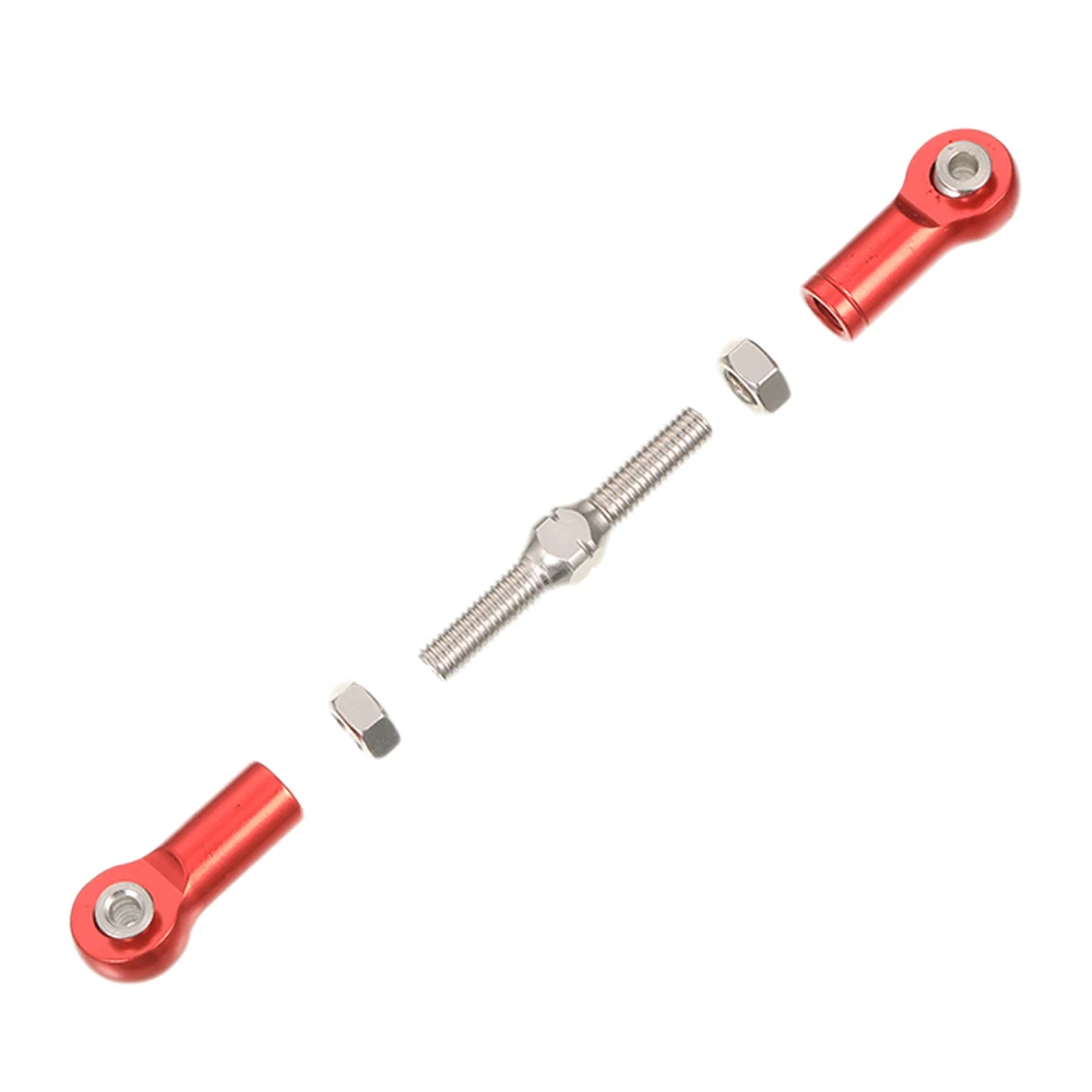 RCGOFOLLOW Juego de varillas de enlace de dirección con distancia entre ejes de aleación de aluminio de 6 piezas para 1/10 Rc juego de varillas de enlace de dirección SENTON 3S negro