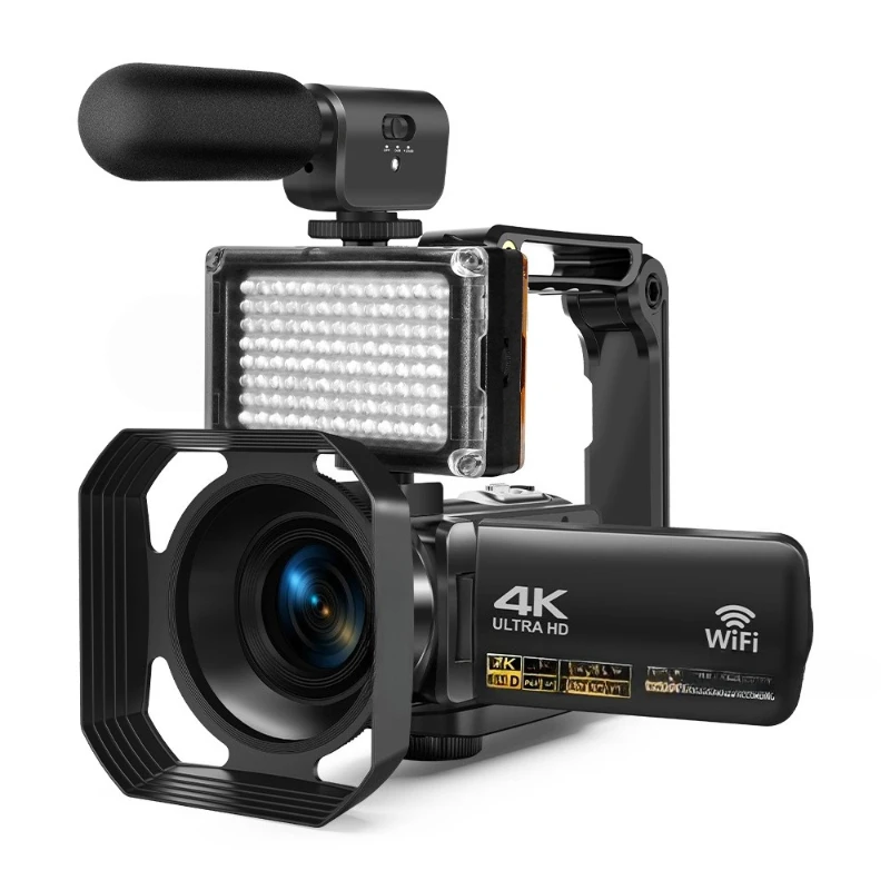 

4K digital video camera with windproof microphone fill light to record 4K 30 frames of video