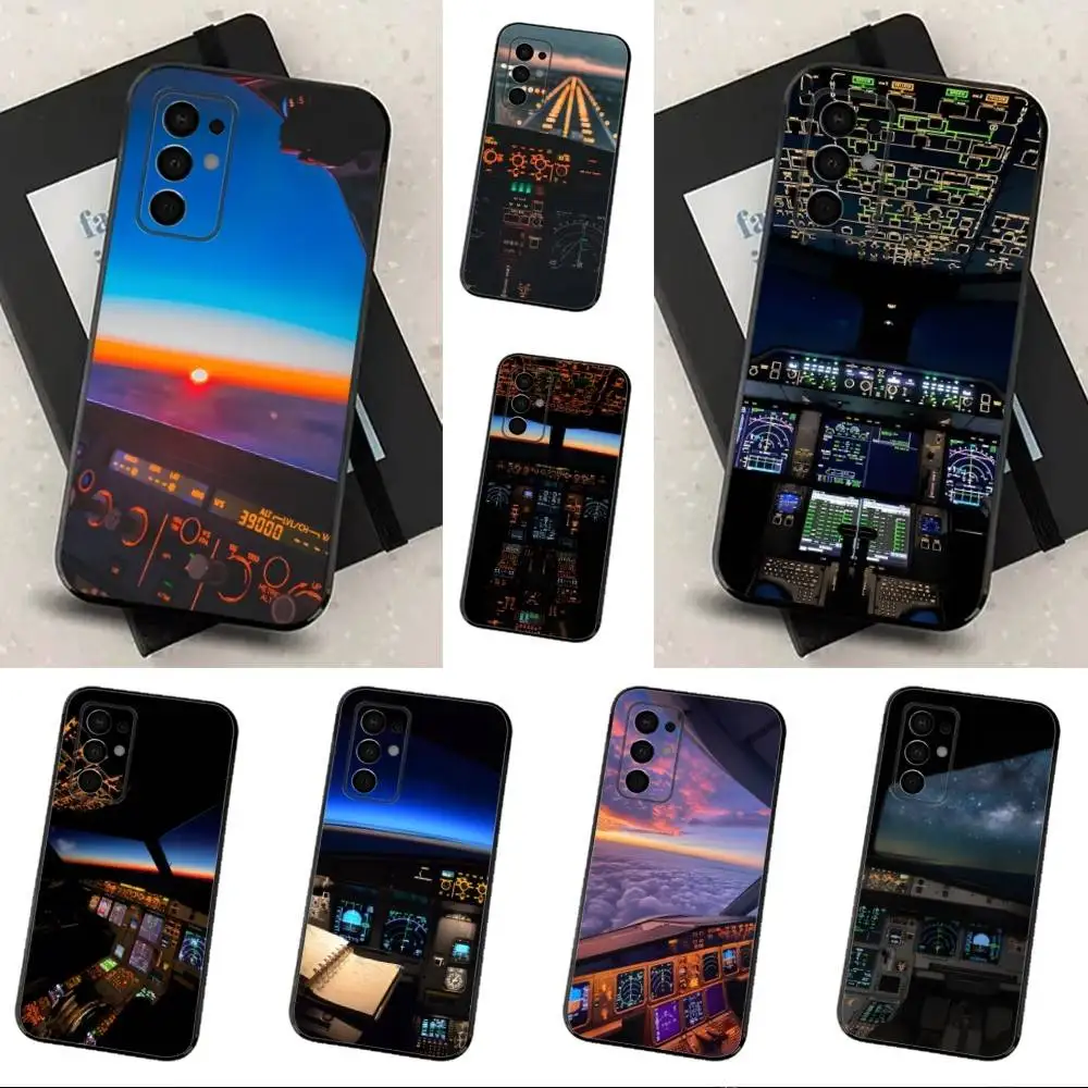 

Aviation Pilot Cockpit Phone Case For Samsung Galaxy A13,A21s,A22,A31,A32,A52,A53,A71,A80,Soft Black Shell