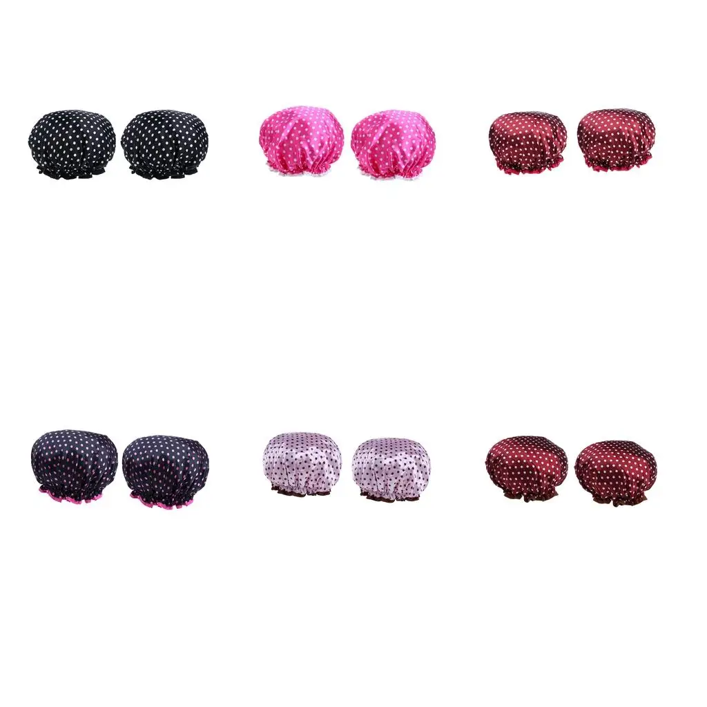 Waterproof EVA Shower Cap for Women Large Reusable Bouffant Hair Cover Hat for Bath Care Home