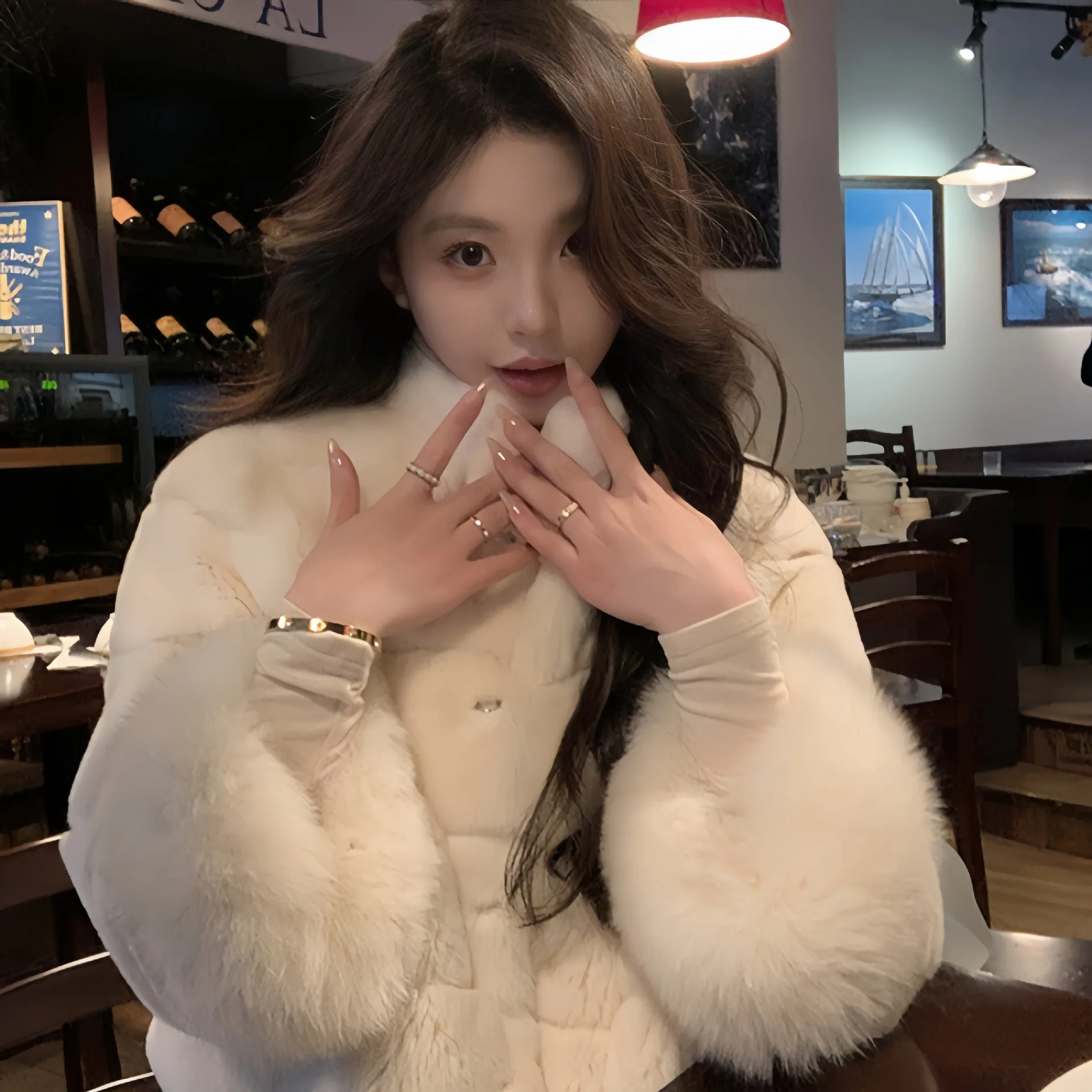 Women Faux Fur Coats Jackets Stand Collar Short Coat Thick Warm Y2k Streetwear Jacket Elegant Work Outerwear Autumn Winter