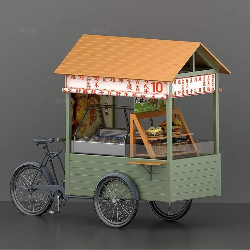

Chinese camping barbecue dining car wrought four fruit soup selling car fruit holiday outdoor movable stall car