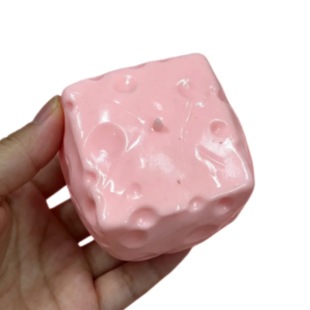 Boys Girls Hand Relax Cheese Squishy Non-bounce Moldable Crunch Squishy Pinch Fidget Handmade Ball Adults