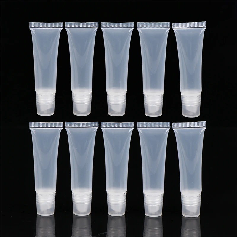 10Pcs 5ml Empty Lip Gloss Tubes Lipstick Tube Lip Balm Soft Tube Makeup Squeeze Clear Lip Gloss Container Bottle