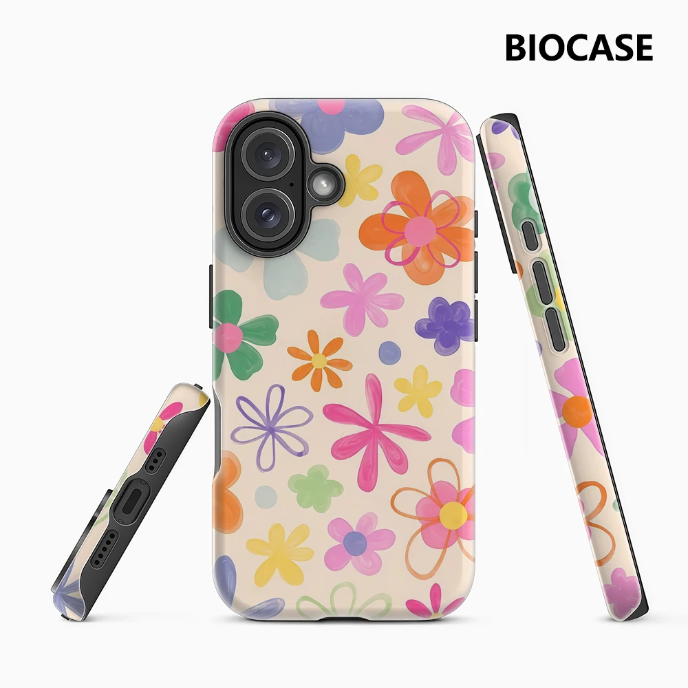 Bunte kleine Blumen IPhone 17 Must-Haves Handyhülle für IPhone 17 16 15 14 13 12 Pro Max Plus Doppelschichtige Rückseite