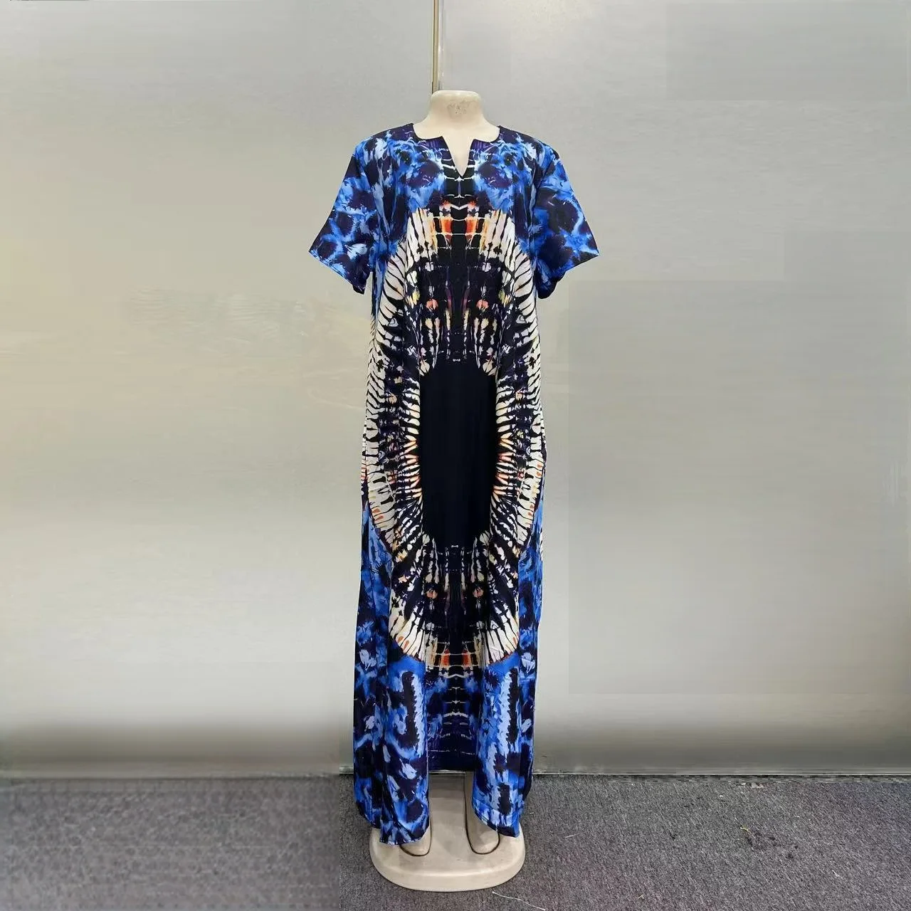 2025 Новая мода, повседневная версия с карманами, летнее свободное женское платье с африканским принтом из Ближневостока