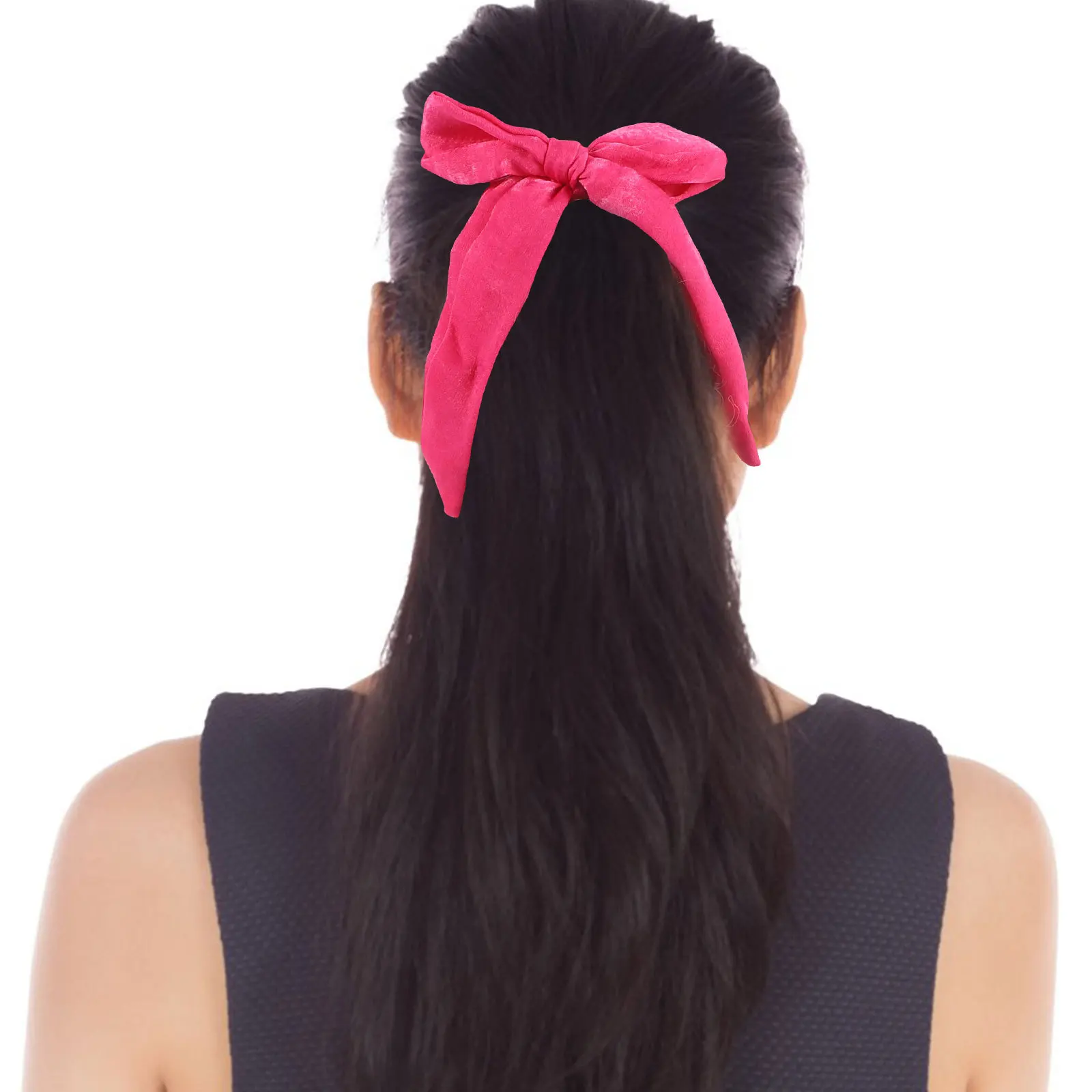 

4Pcs Bowknot Hair Ties Satin Elastic Hair Bands Simple Chic Ponytail Holders for Women Girls Everyday Fashion Accessories