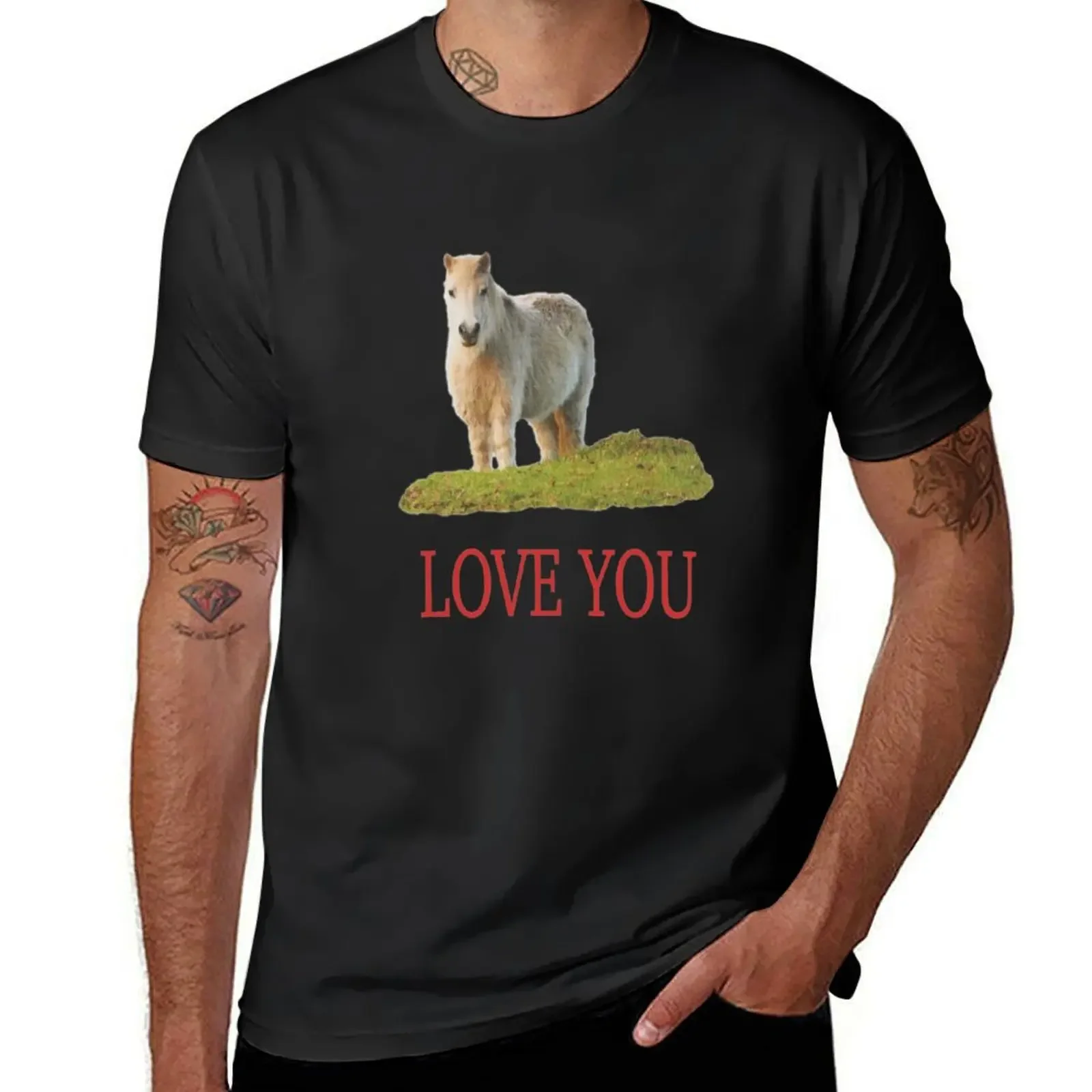 Nevertheless LOVE YOU T-Shirt summer top animal prinfor boys anime figures slim fit t shirts for men