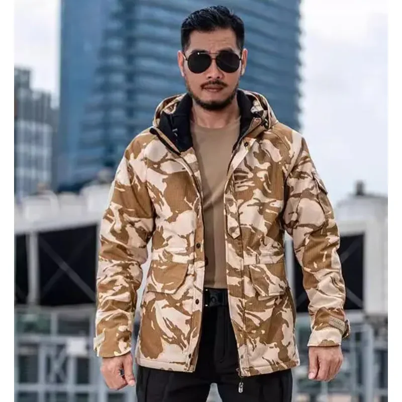 British military winter outdoor jacket men's desert camouflage jacket