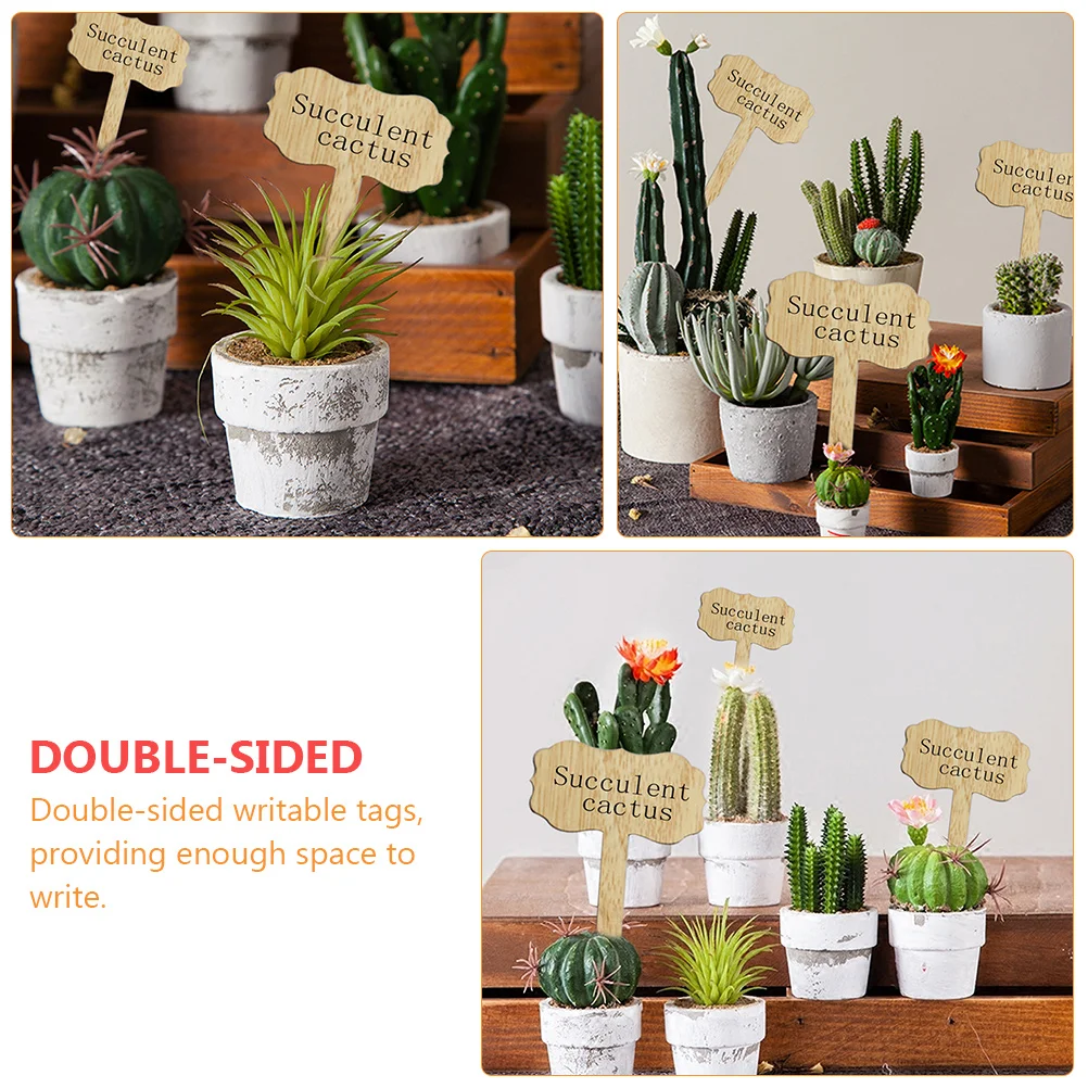 

60 Pcs Gardening Insert Durable Tags Wooden Plant Labels Useful Markers Sign Creative Vegetable Decorations Lattice Decorative